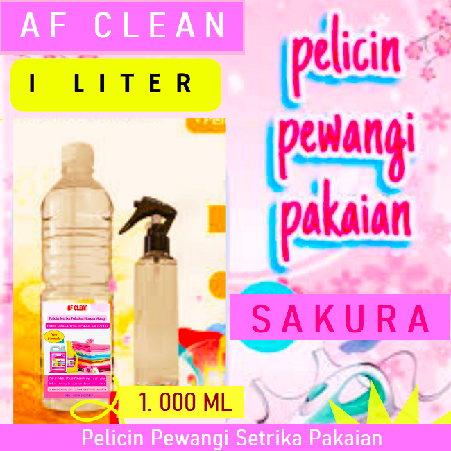 Pewangi Pelicin Setrika Pakaian Laundry 1L - Sakura Pelicin Pewangi Baju