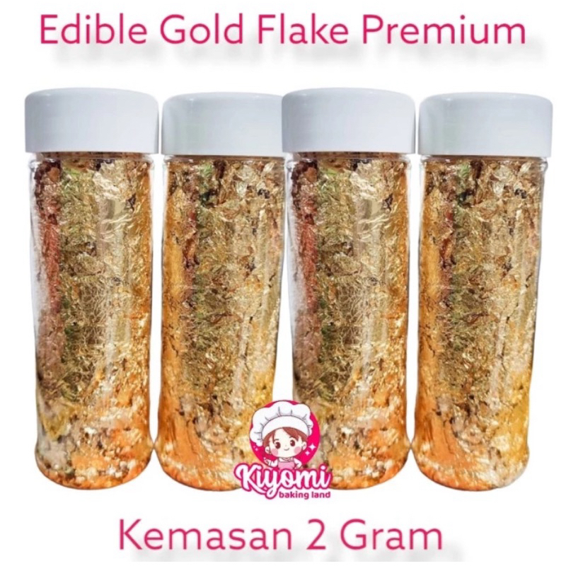 

Edible Gold Flakes 2 Grak Hiasan Kue Lembaran Emas