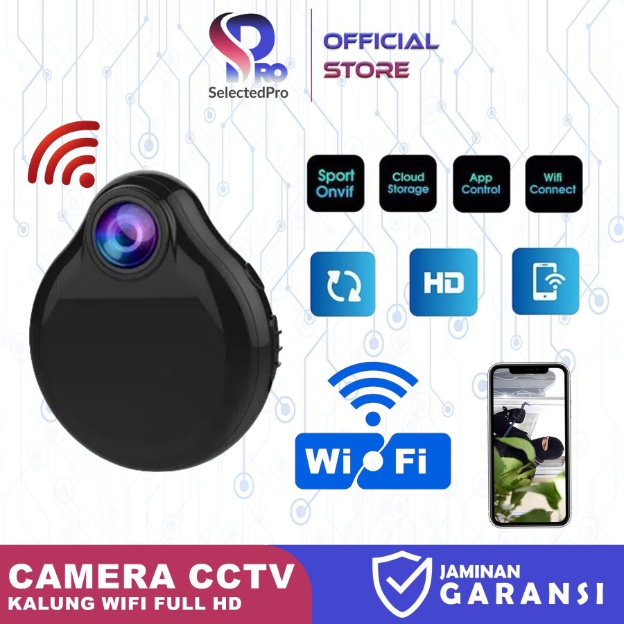 SelectedPro Kamera Pengintai Kalung WiFi Spy Cam Liontin Full HD 1080P Rekam Video & Audio KALCAMWIF