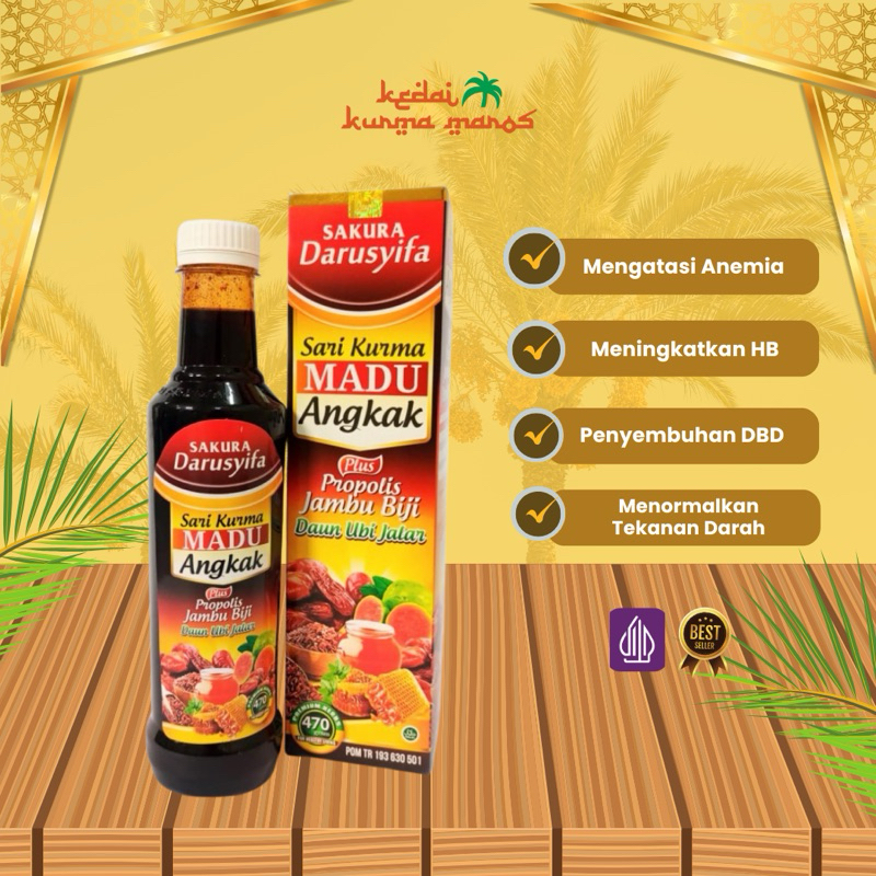 

Sari Kurma Angkak Madu Propolis Jambu Biji Daun Ubi Jalar DaruSyifa Untuk Menaikkan HB