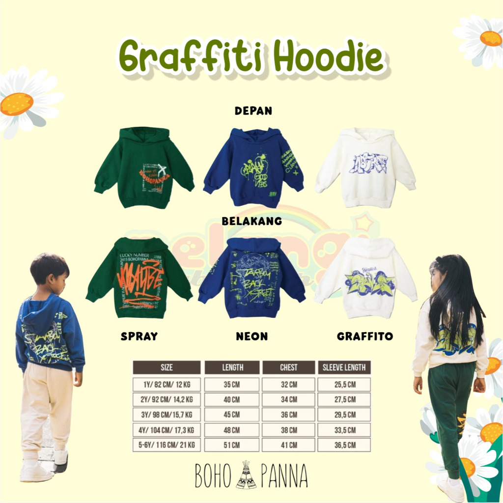 BOHOPANNA|GRAFFITI HOODIE|Hoodie Anak Laki-Laki