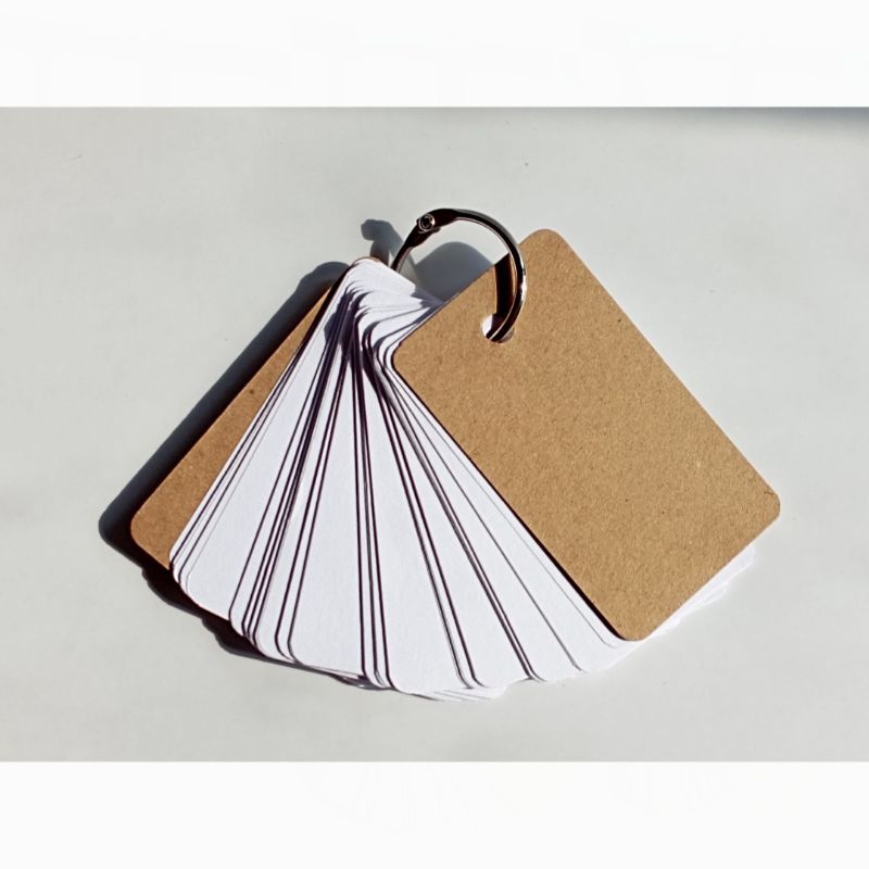 [Mimimiu] flash card mini kosong blank card polos gantungan notes memo ring