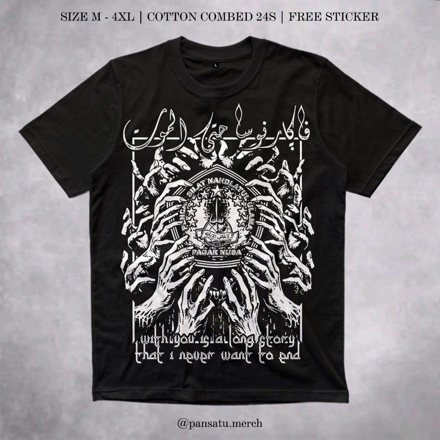 Kaos Pagar Nusa Khattal Maut PN Sampai Mati Arab Pegon Cotton Combed 24s
