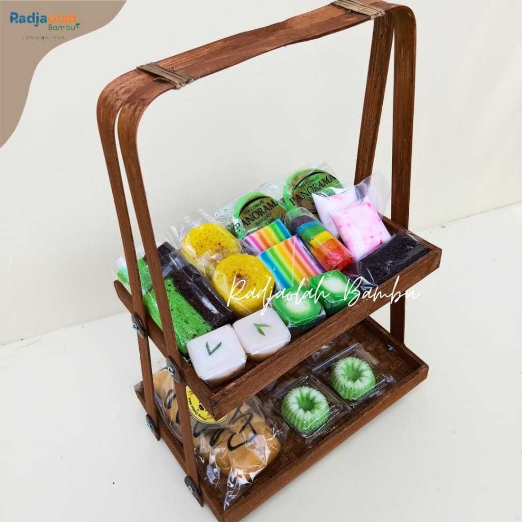 Tampah Susun Bambu / Tier Susun Bambu / Tampah Bambu / Tier Bambu / Rak Susun Bambu Model Kotak Cokl