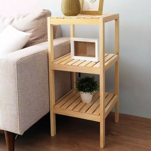 Rak Kayu 3 Tingkat Rak Galon Pajangan Rumah Rak Susun Kayu Minimalis Serbaguna