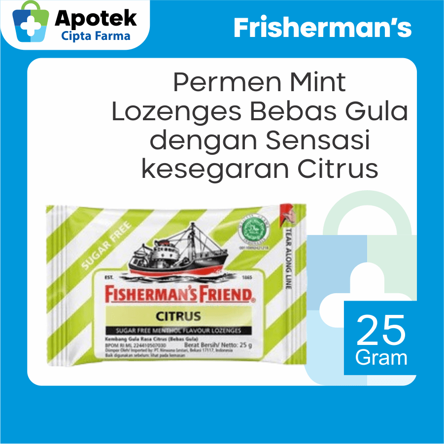 

Fisherman Friend Citrus Permen Bebas Gula Menthol Sorbitol Asam Sitrat Sukralosa Permen Penyegar Mulut Permen Pelega Tenggorokan Pewangi Mulut Pengharum Mulut Menghilangkan Bau Mulut Penghilang Bau Mulut dan Nafas