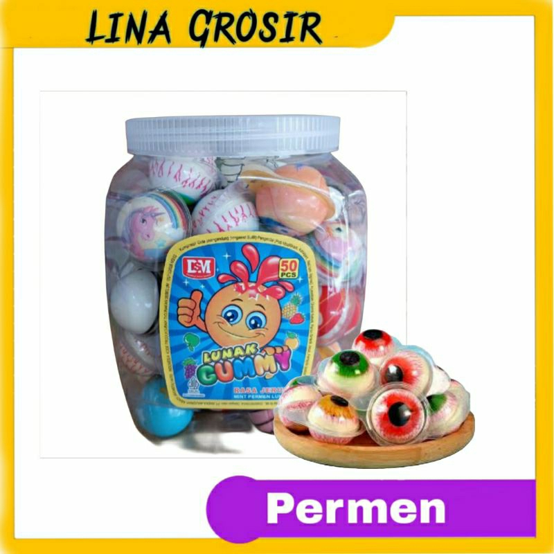 

Gummy Permen Lunak Bulat @ Isi 50pcs