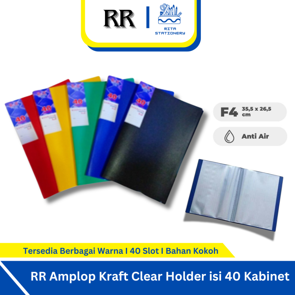 

Clear Holder / Display Book Document Keeper 40 Pocket kantong Folio RR