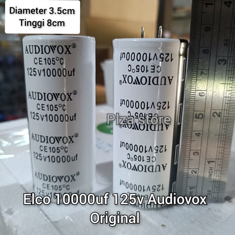 Elco 10000uf 125v Audiovox putih Capasitor elko 125v 10.000uf audiovox