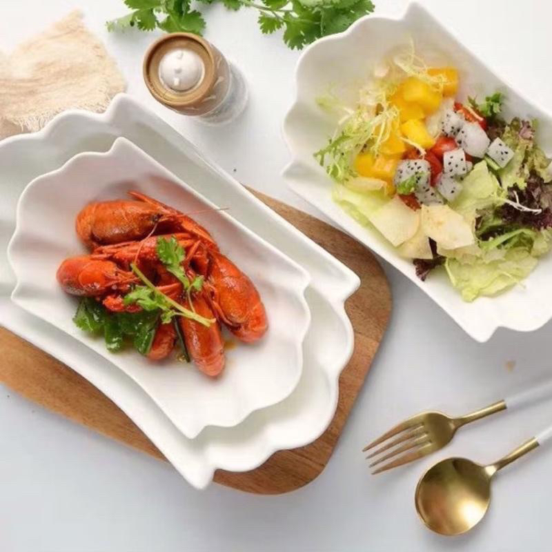 Piring Sayur Segi Kerang Keramik by Pyramid (1pcs)