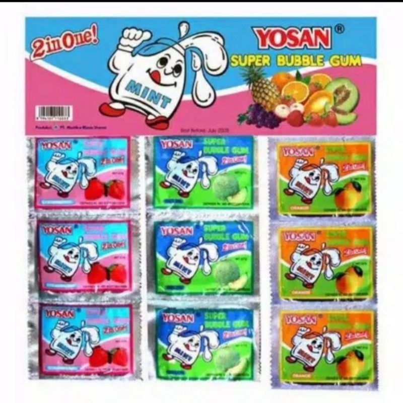 

1 dus PERMEN KARET YOSAN 2 IN 1 renceng isi (40 X 24 pcs)
