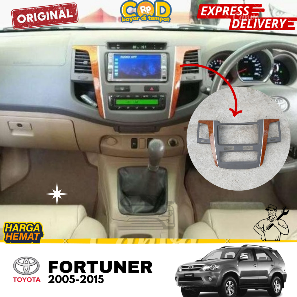 PANEL TAPE HEAD UNIT TOYOTA FORTUNER TAHUN 2005-2017 ORIGINAL