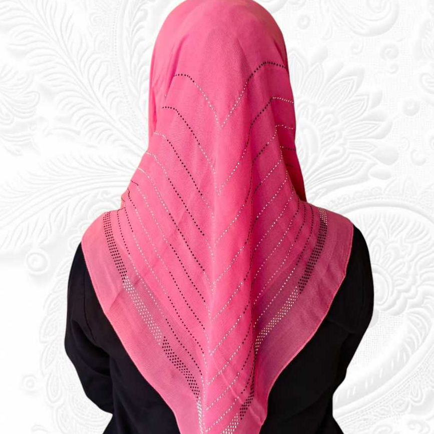 kerudung hijab segi empat Bella polos payet swarozski mutiara tabur mute seri 2