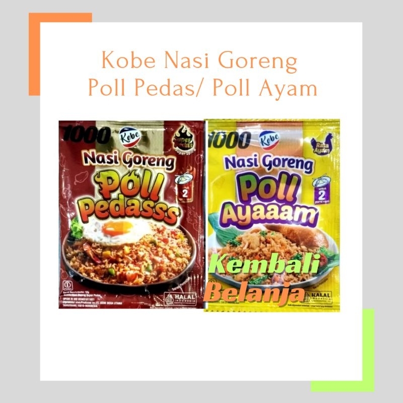 

Kobe Bumbu Nasi Goreng 12 Gram Pedas Poll Ayam Poll/ Kobe Nasi Goreng/ Bumbu Nasi Goreng Praktis/ Bumbu Nasi Goreng Enak