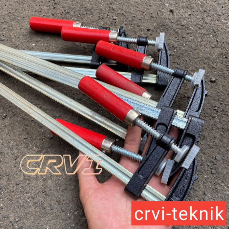 Klem F 5 cm × 50 Cm Klem Penjepit Kayu Clamp Kayu Pres Penjepit Kayu Panjang 50 Cm