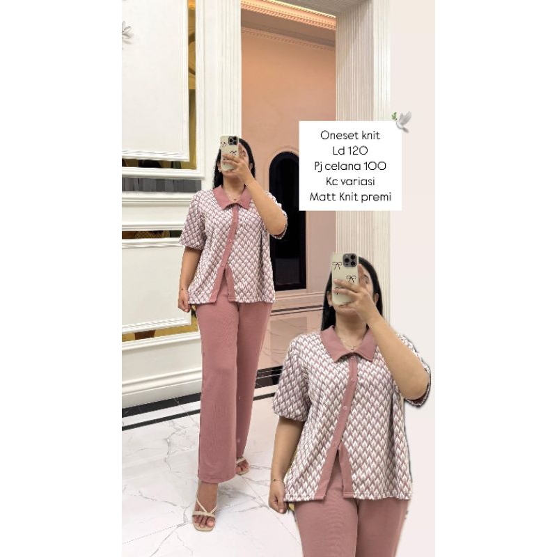 One set Knit Motif by Annisa fashion//Set knit terbaru//Bisa COD