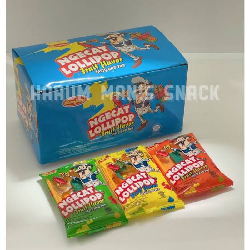 

permen keras aneka rasa dengan sirup ngecat lollipop ranjani 1 box isi 24 pcs