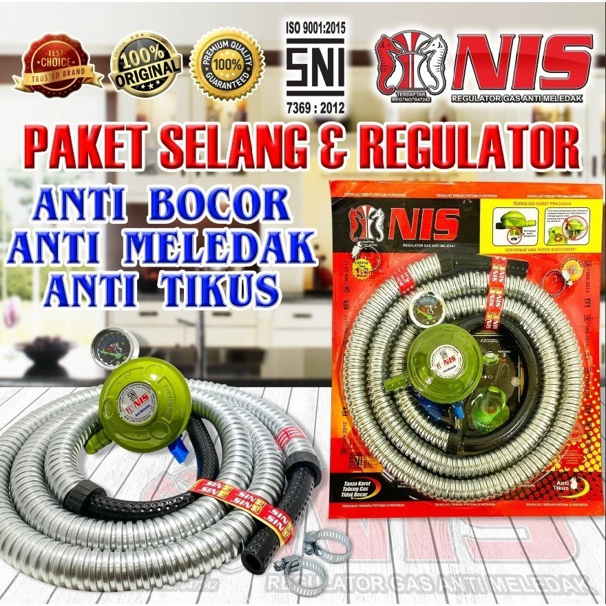 SELANG REGULATOR KOMPOR GAS NIS SET selang kompor gas regulator kompor gas selang regulator gas