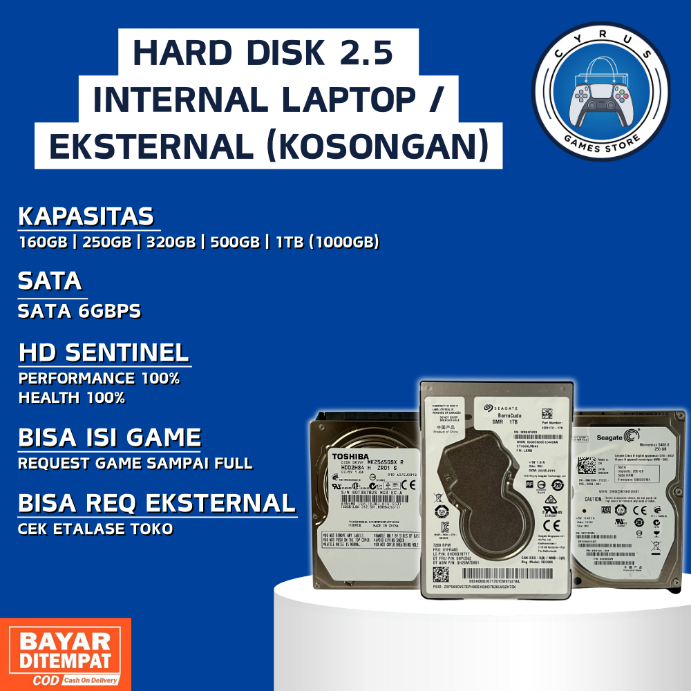 HARD DISK INTERNAL / LAPTOP HDD HARDDISK EKSTERNAL 160GB 250GB 320GB 500GB 1TB
