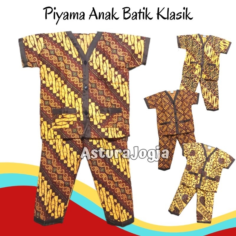 Piyama Batik Anak Khas Jogja || Setelan Baju Tidur Piyama Anak Bayi Laki Laki Perempuan