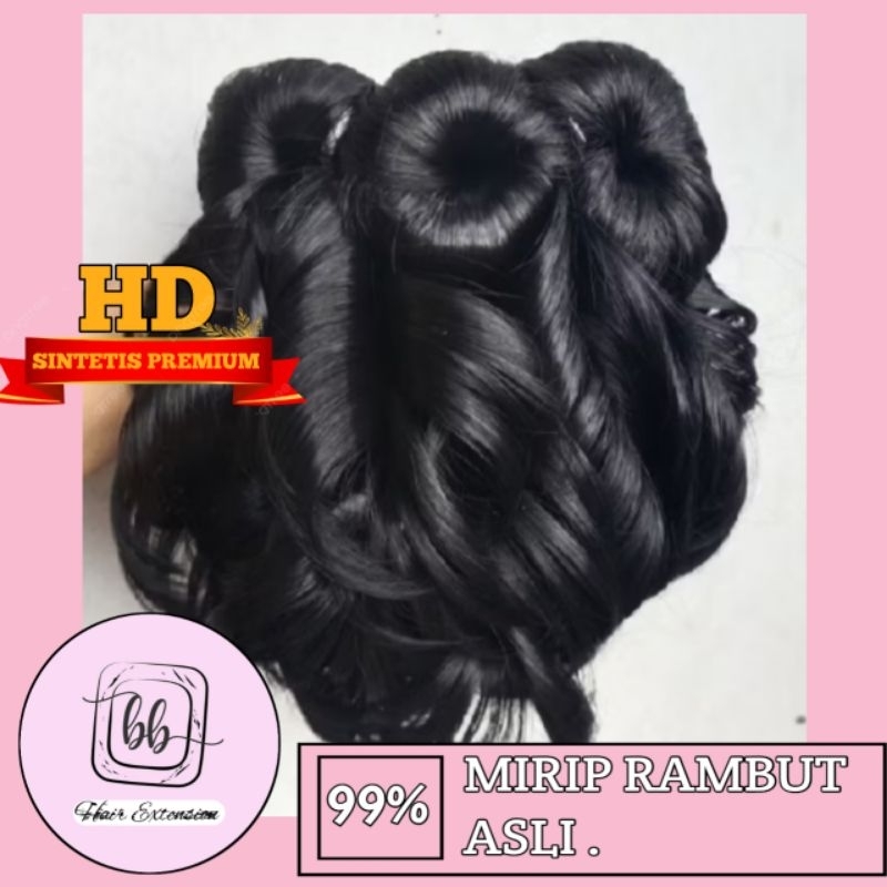 sanggul Sirkam bunga,KD sanggul modern rambut palsu