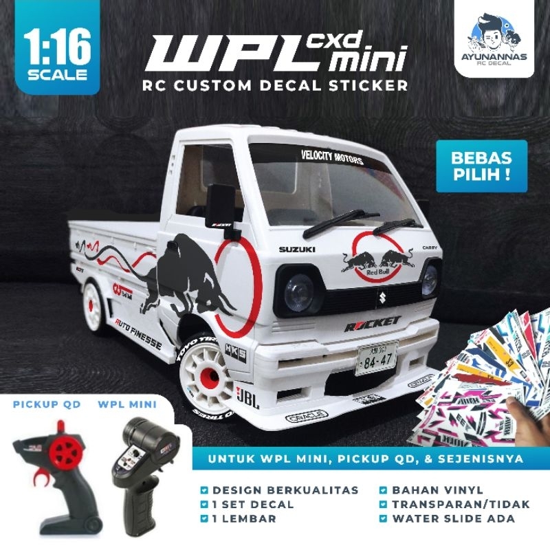 Decal Stiker WPL MINI cxd, pickup qd tinggal pilih