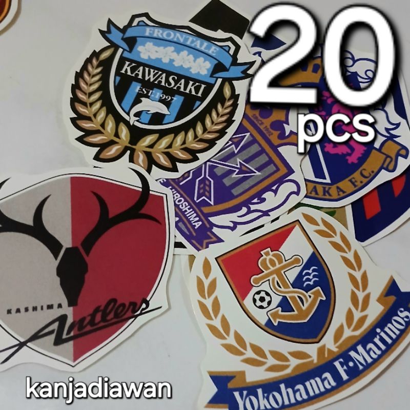 

Stiker Logo Club Sepak Bola J League 20 pc Klub Bola Jepang