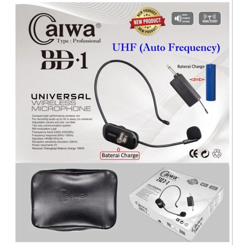 Mic Bando Wireless BD - 1 Aiwa / Headset Microphone Wireless BD - 1 Caiwa