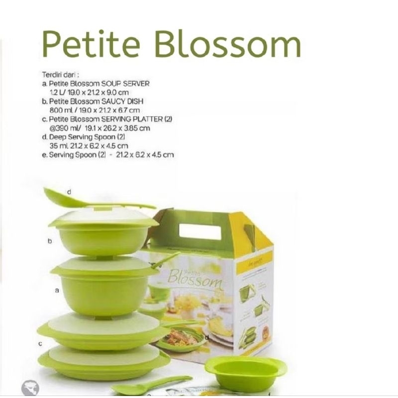 Tupperware Petite Blossom Hijau Set Prasmanan Preloved