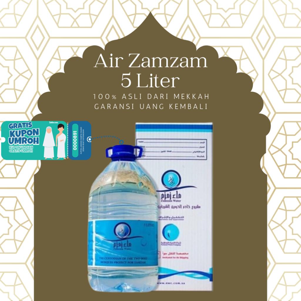 

Air Zam Zam Asli 100% Ready Zam Zam 5 Liter / Air Zam Zam Mekkah