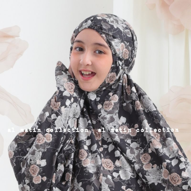 Mukena Anak Terusan Tanggung | Mukenah Remaja SD Terbaru Motiv Bunga Sakura