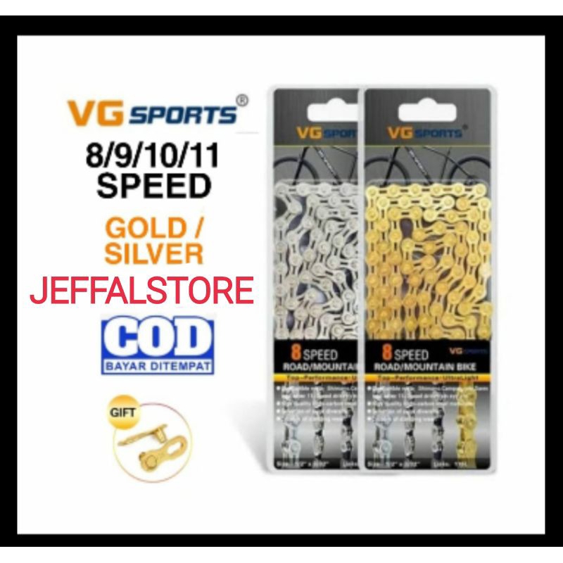 Rantai Sepeda Roadbike MTB 8 , 9, 10 dan 11 Speed VG Sports FULL / HALF  HOLLOW  ORIGINAL