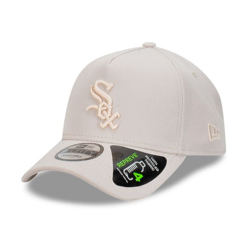 Topi New Era Cap Chicago White Sox Stone Ivory Type A Frame 9Forty Adjustable Original