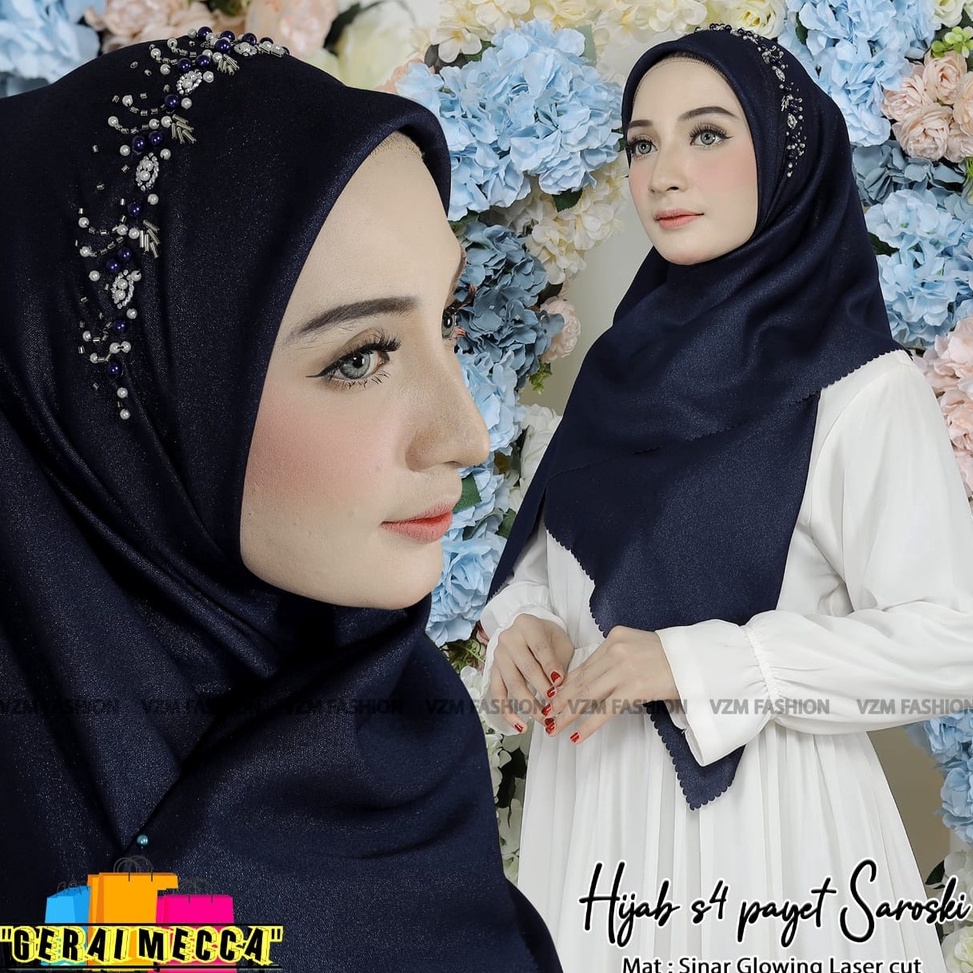 55MURAH HIJAB SEGI EMPAT PAYET SINAR GLOWING LASERCUT  HIJAB SEGI EMPAT MEWAH  HIJAB PESTA  HIJAB SI