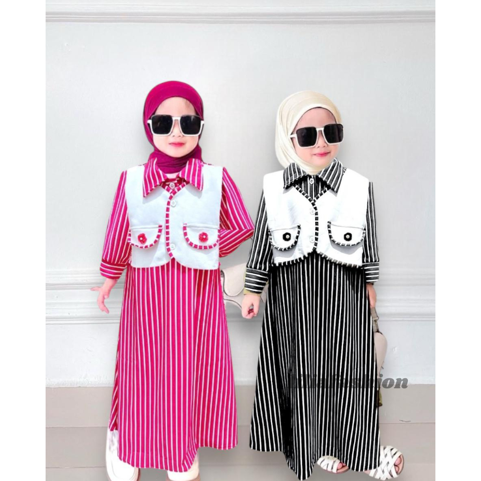 Gamis Anak Model Rompi Usia 1-12 Tahun Baju Lebaran Anak Perempuan / Gamis Anak Rompi