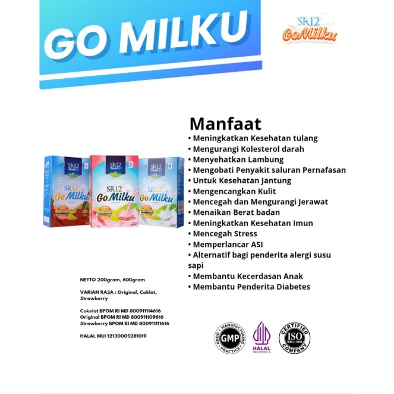

SR12 Go Milku Susu Kambing Etawa Premium Susu Semua Umur Untuk Kesehatan Halal