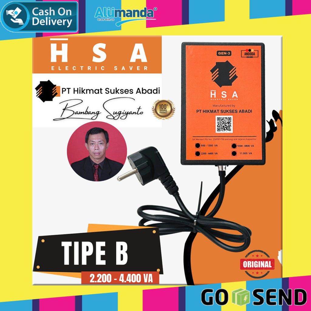PENGHEMAT DAYA LISTRIK RUMAH 2200 - 4400 WATT TIPE B HSA ELECTRIC SAVER ALAT PENGHEMAT LISTRIK TOKEN
