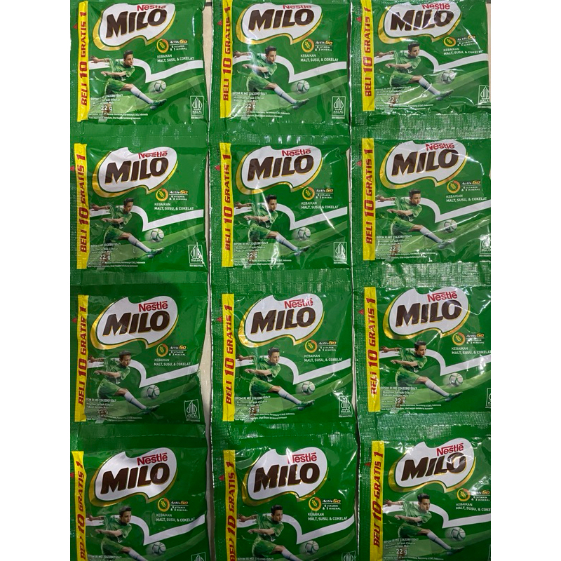 

Susu Milo ActivGo Renceng Isi 22gr x 10 Sachet (Gratis 1)– Minuman Coklat Energi Nestlet