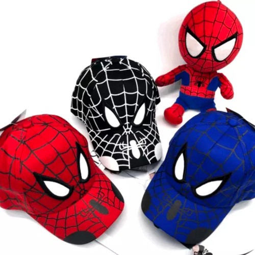 Topi Anak Spiderman Premium / Topi Anak Karakter Spiderman Yang Ada Talinya/Prepet