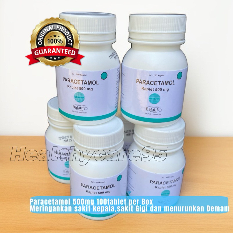Paracetamol 500mg /100tablet per botol / Balatif