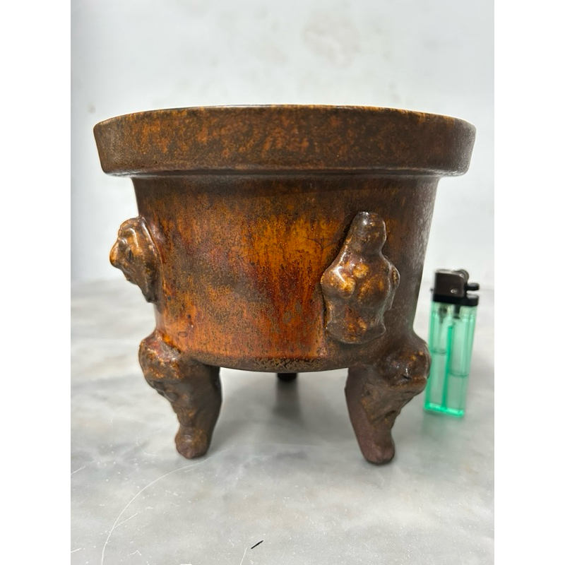 Keramik China Kuno Dinasty Tempat Abu Kaki 3 Relief