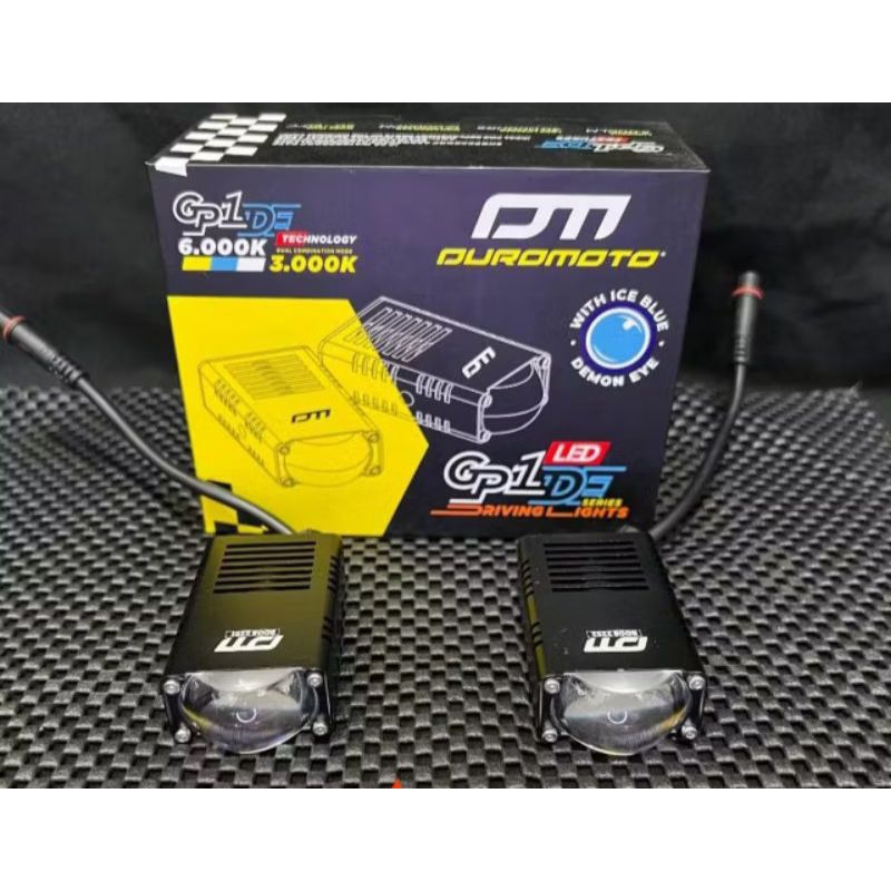 Duromoto GP1 DE (putih kuning di lengkapi demon ice blue)