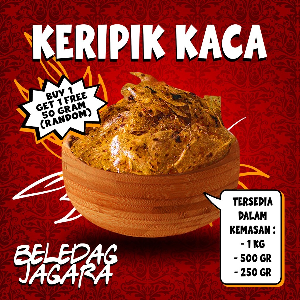 

JAGARA - Cemilan Keripik Kaca Pedas Daun Jeruk Bumbu Melimpah Khas Jagara Beledag 1kg GROSIR