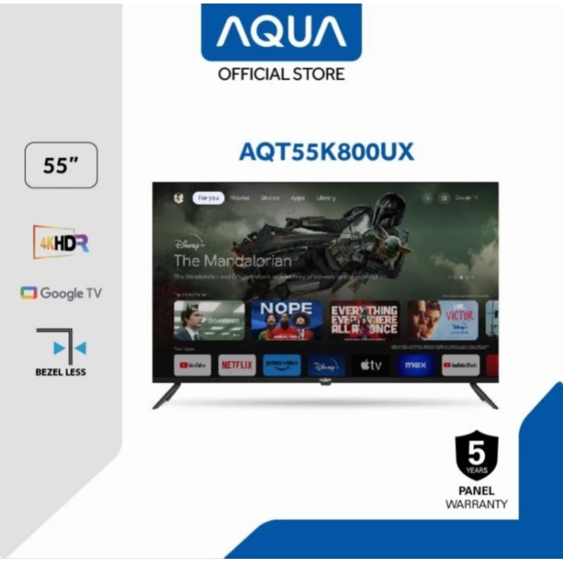 TV LED AQUA 55 INCH AQT55K800UX ANDROID TV AQUA 55INCH AQT 55K800UX