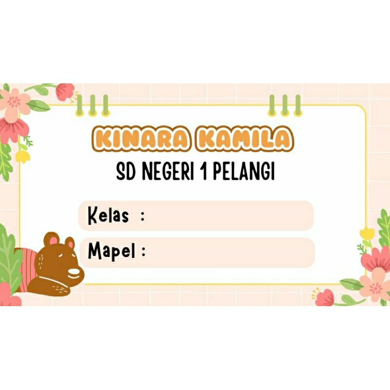 STIKER/LABEL NAMA ANAK PEREMPUAN