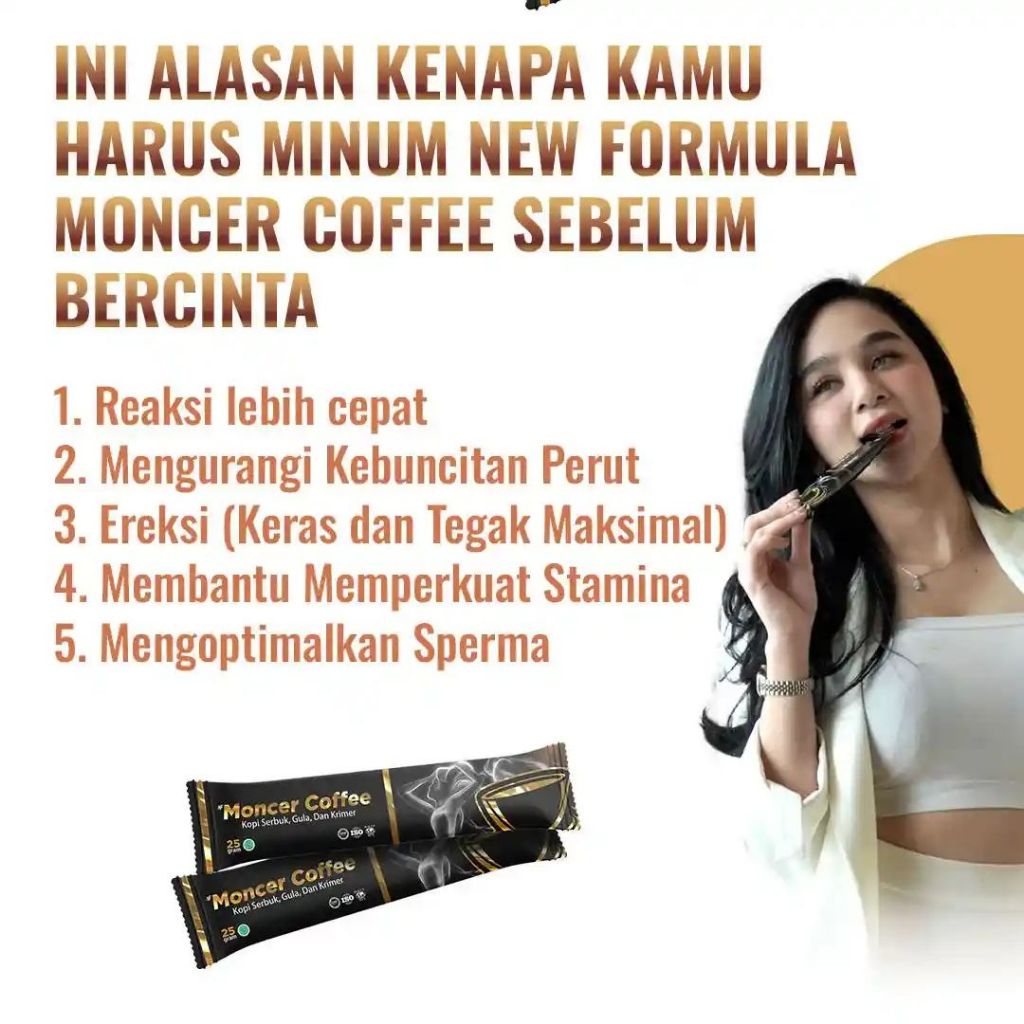 

MONCER Coffee Minuman Kopi Herbal Sehat Halal L-Agrinin & L-Citrulline Aman & Nikmat Sudah Halal & Bpom