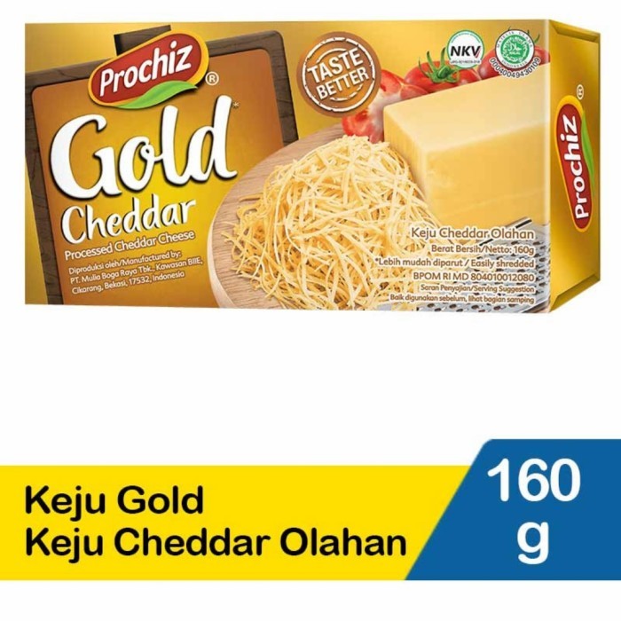 

Prochiz Gold Cheddar Cheese 160gr Keju Cheddar
