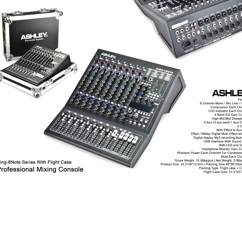 Mixer Ashley King 8 Note Original Product 8 Channel Interface USB - Bluetooth