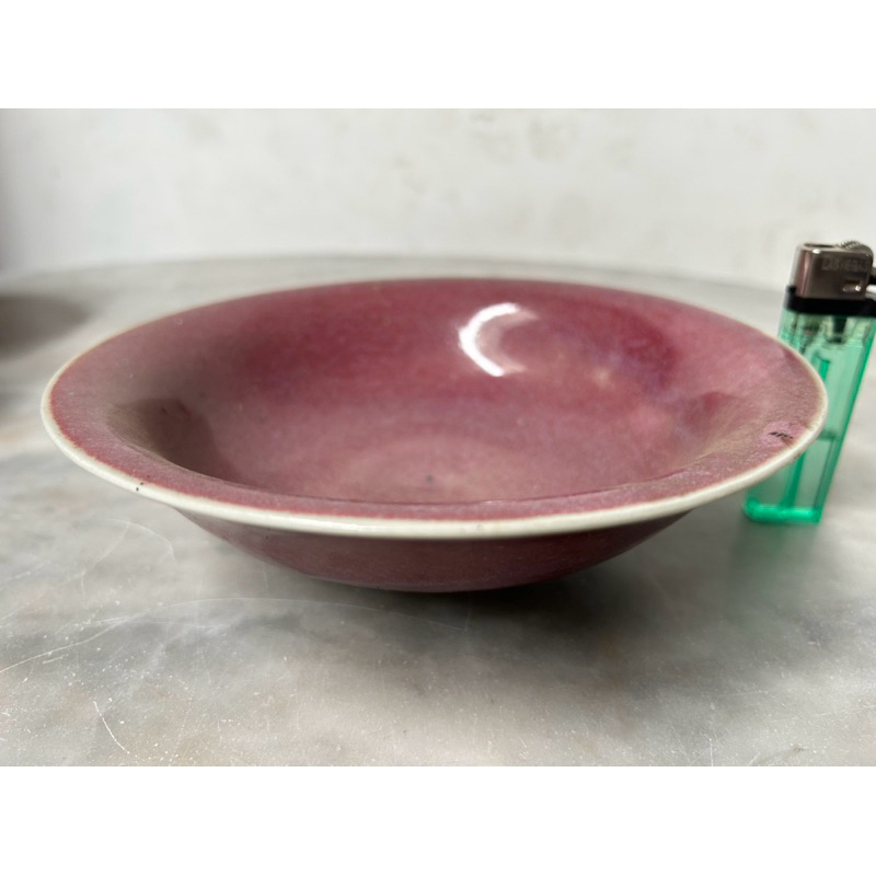 Keramik China Kuno Dinasty Mangkok Ungu Glazir Antik