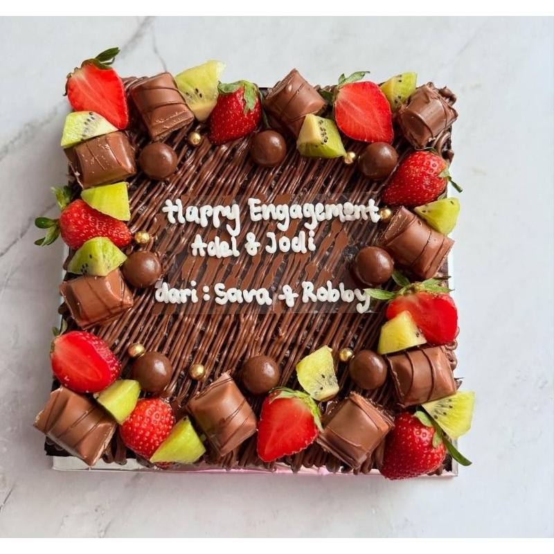 

Brownies mix coklat n Buah free ucapan ukuran 20x20